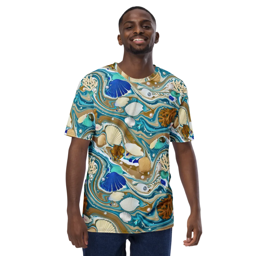 Aegean Marbling on Men's Crew Neck T-Shirt — Front
