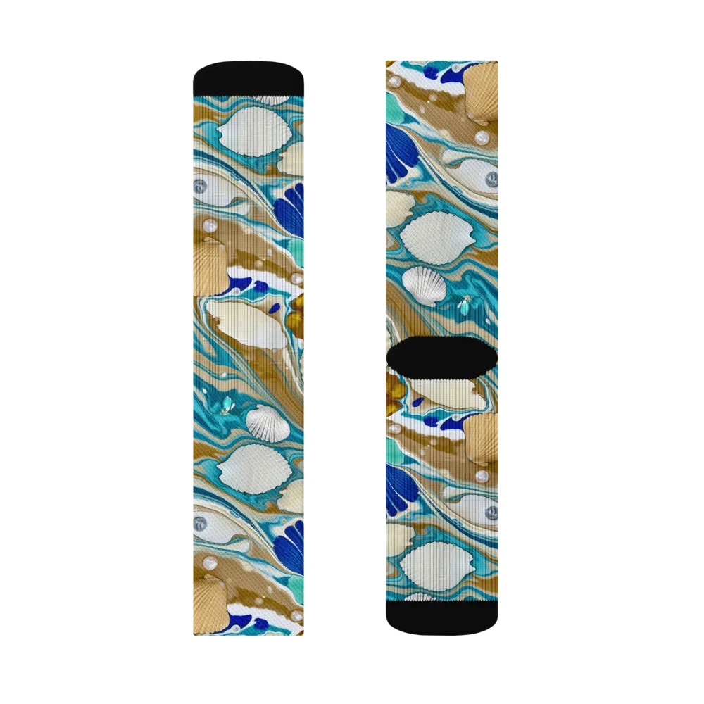 Aegean Marbling on Socks — Right Sock