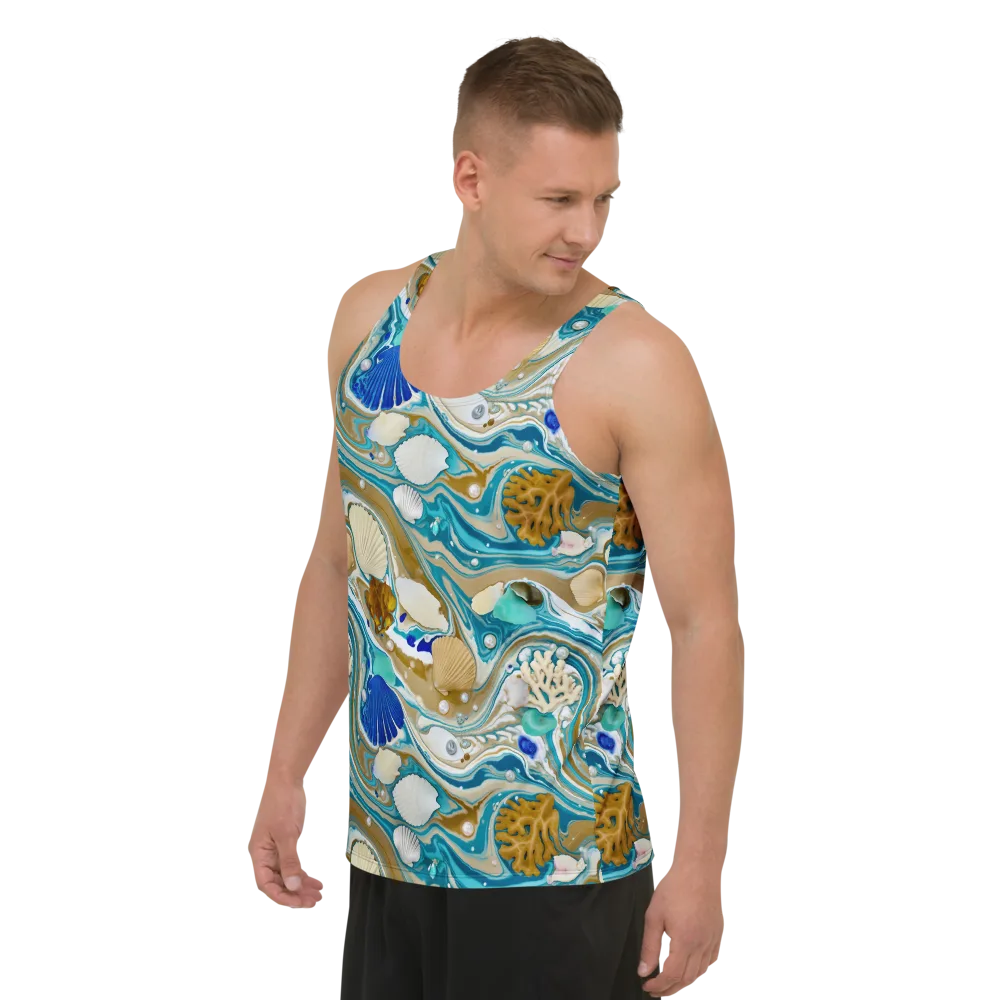 Aegean Marbling on Men's Tank Top — Left Front