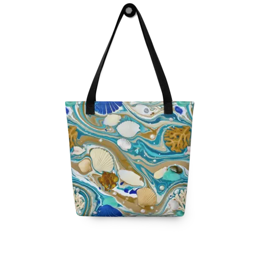 Aegean Marbling on a Tote Bag