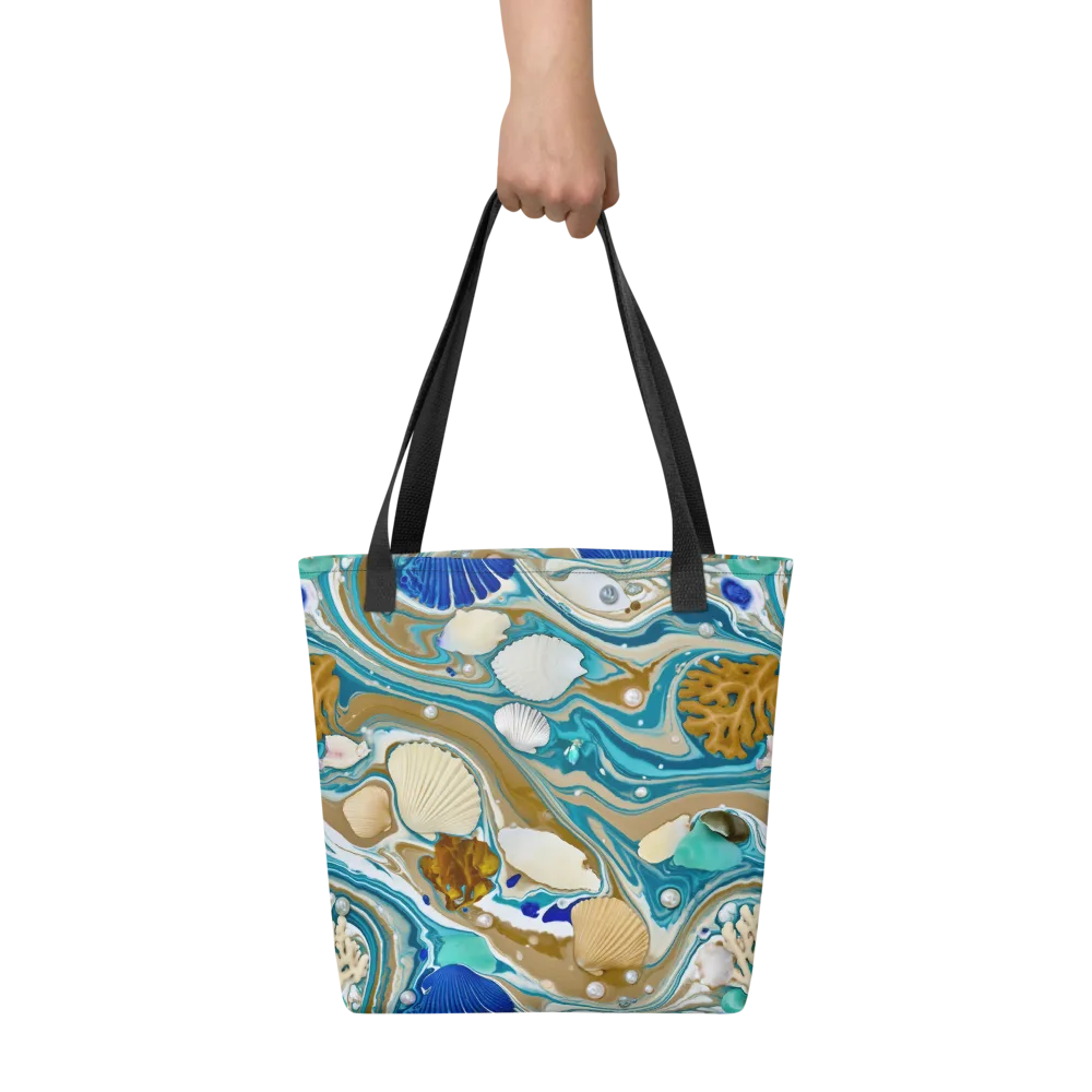 Aegean Marbling on Tote Bag — Front