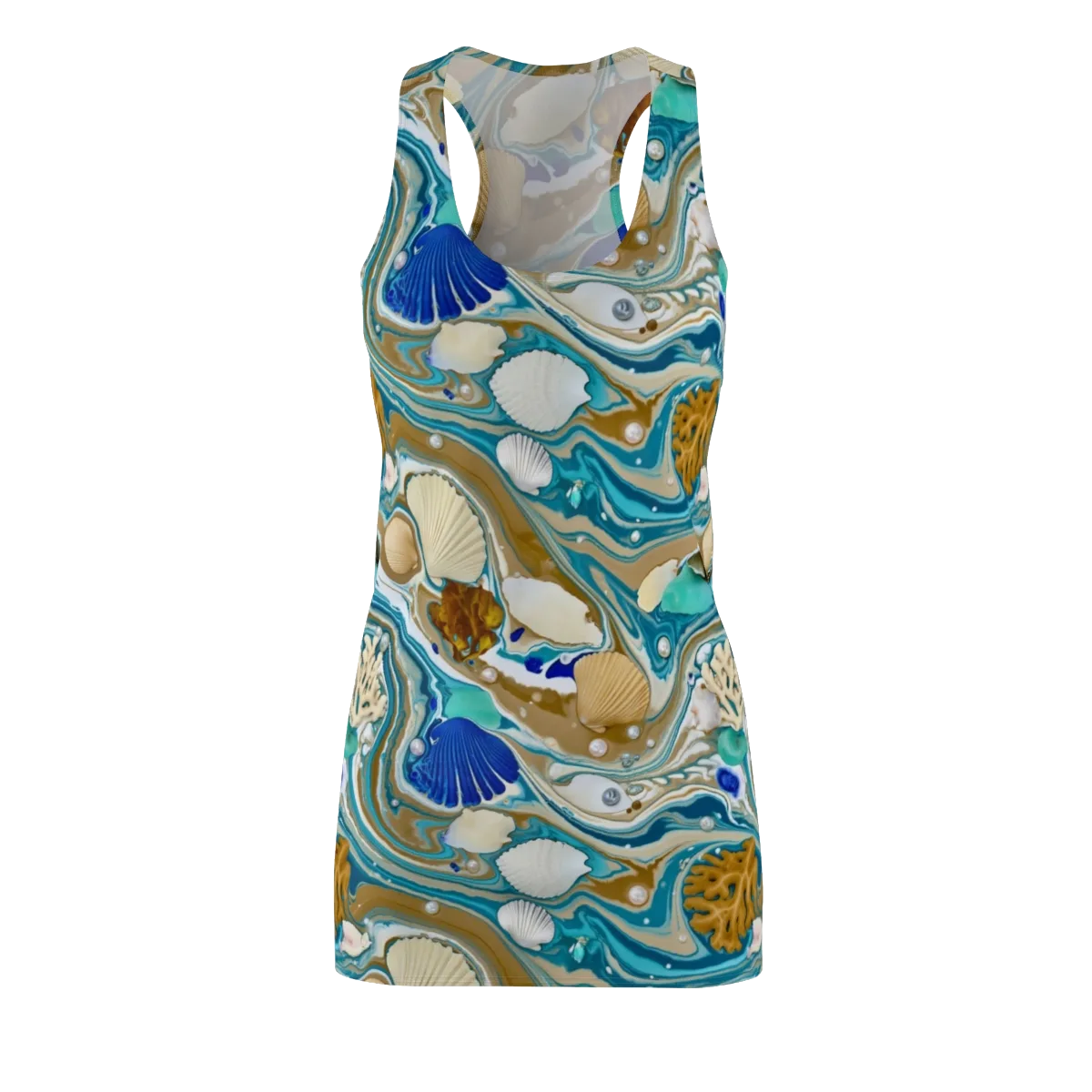Aegean Marbling on Racerback Dress — Front