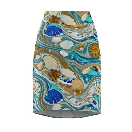Aegean Marbling on a Pencil Skirt