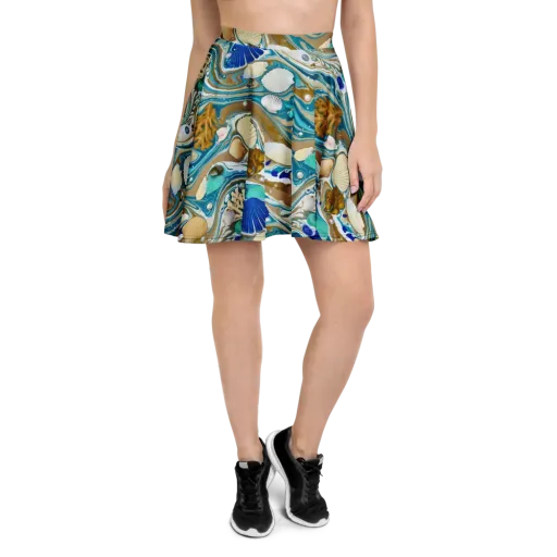 Aegean Marbling on a Skater Skirt