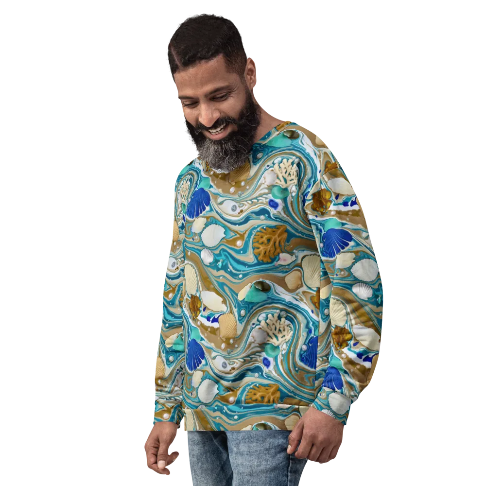 Aegean Marbling on Sweatshirt — Left Front