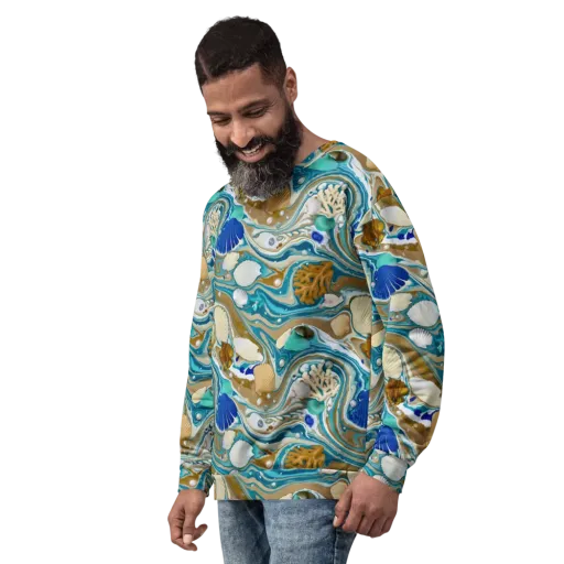 Aegean Marbling on a Sweatshirt