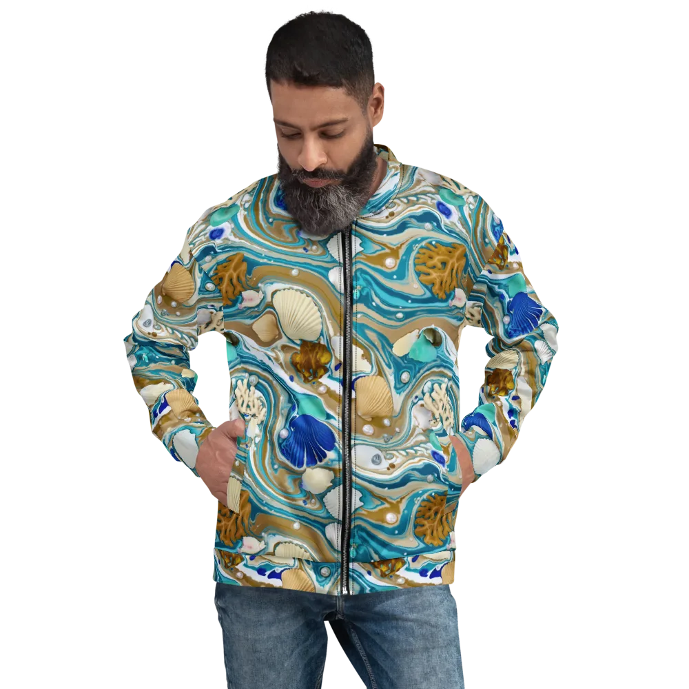Aegean Marbling on Bomber Jacket — Front