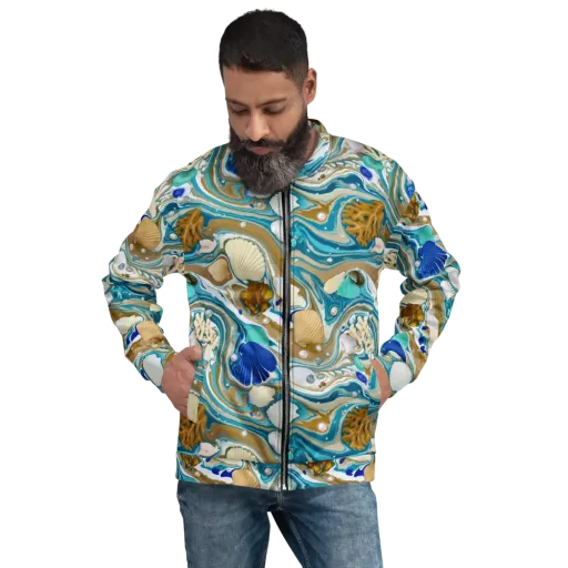 Aegean Marbling on a Bomber Jacket