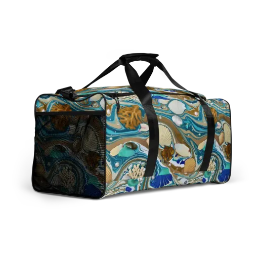Aegean Marbling on a Duffle Bag