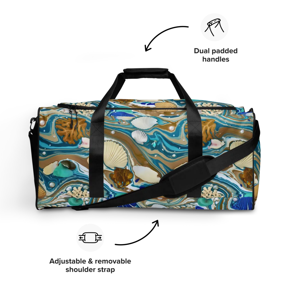 Aegean Marbling on Duffle Bag — Front