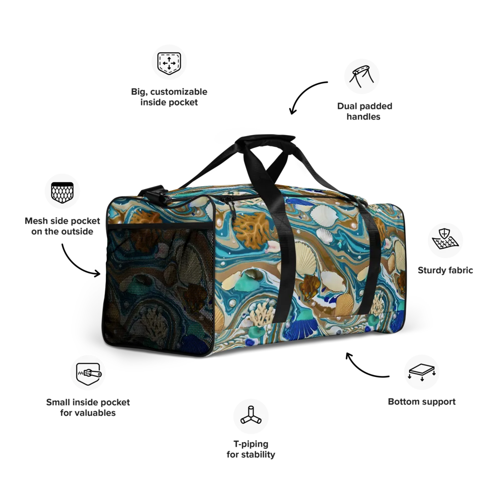 Aegean Marbling on Duffle Bag — Right Front