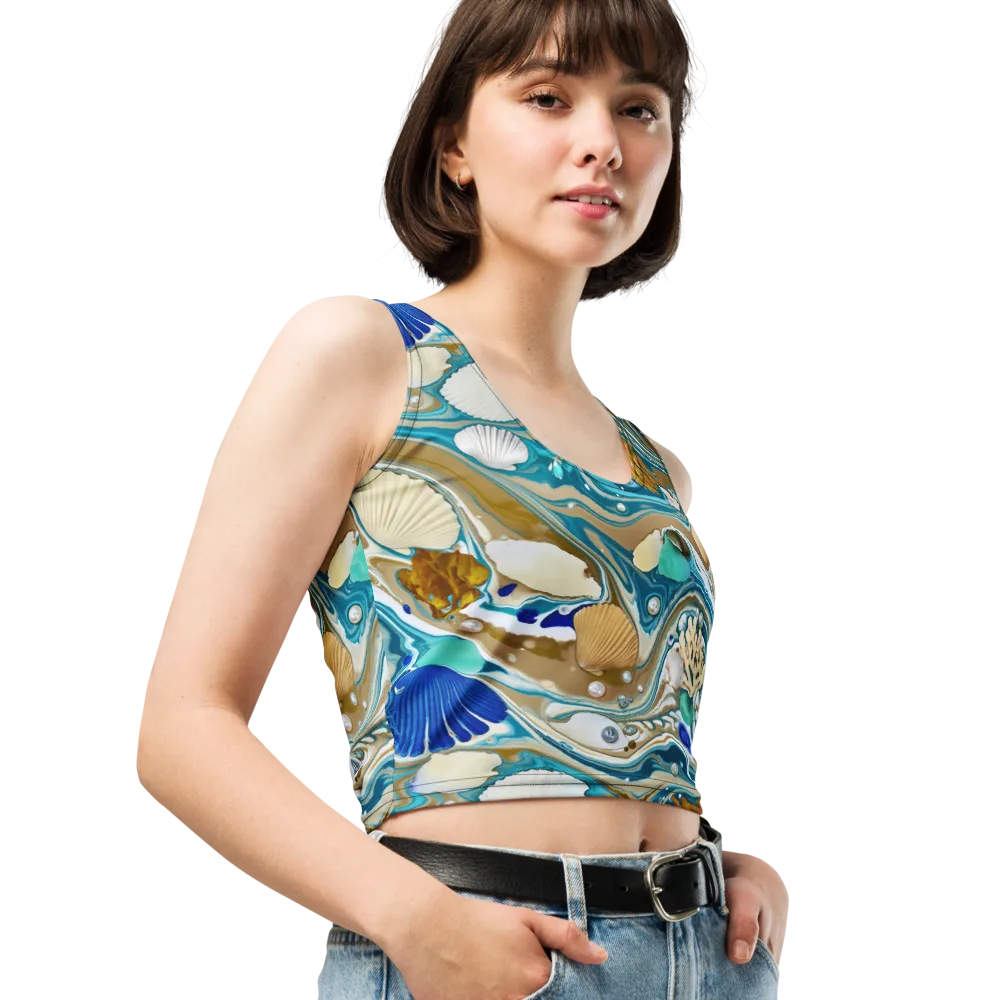 Aegean Marbling on Crop Top — Right Front