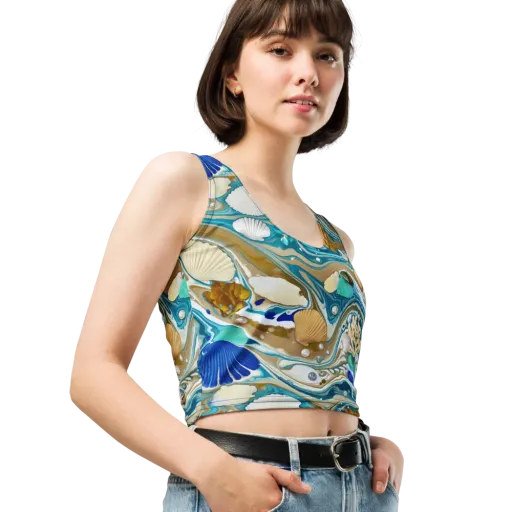 Aegean Marbling on a Crop Top