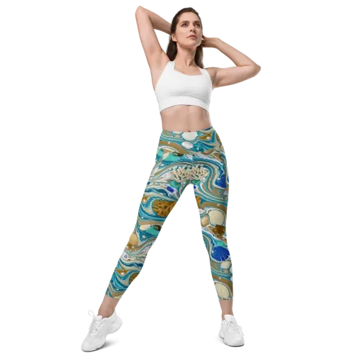 Aegean Marbling on a Leggings with Pockets