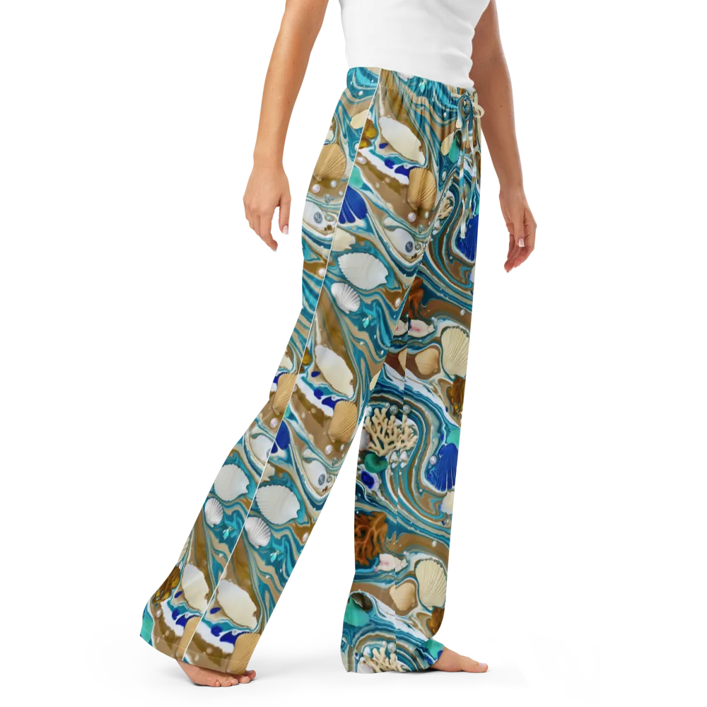 Aegean Marbling on Women's Pajama Pants — Right Front