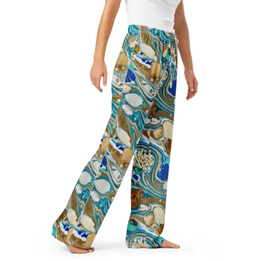 Aegean Marbling on a Women's Pajama Pants
