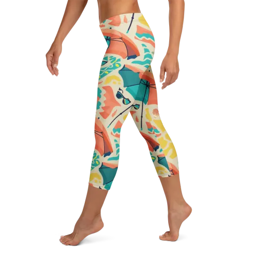 Sunset Shoreline on a Capri Leggings