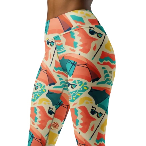 Sunset Shoreline on a Yoga Leggings