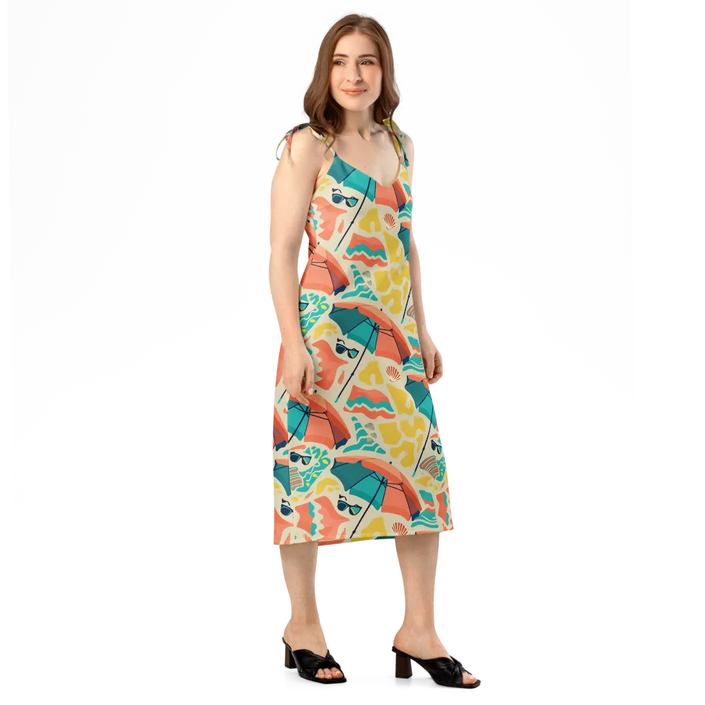 Sunset Shoreline on Slip Dress — Right Front