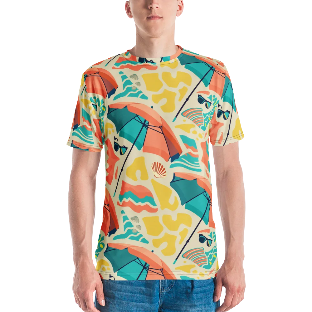 Sunset Shoreline on Men's Crew Neck T-Shirt — Front