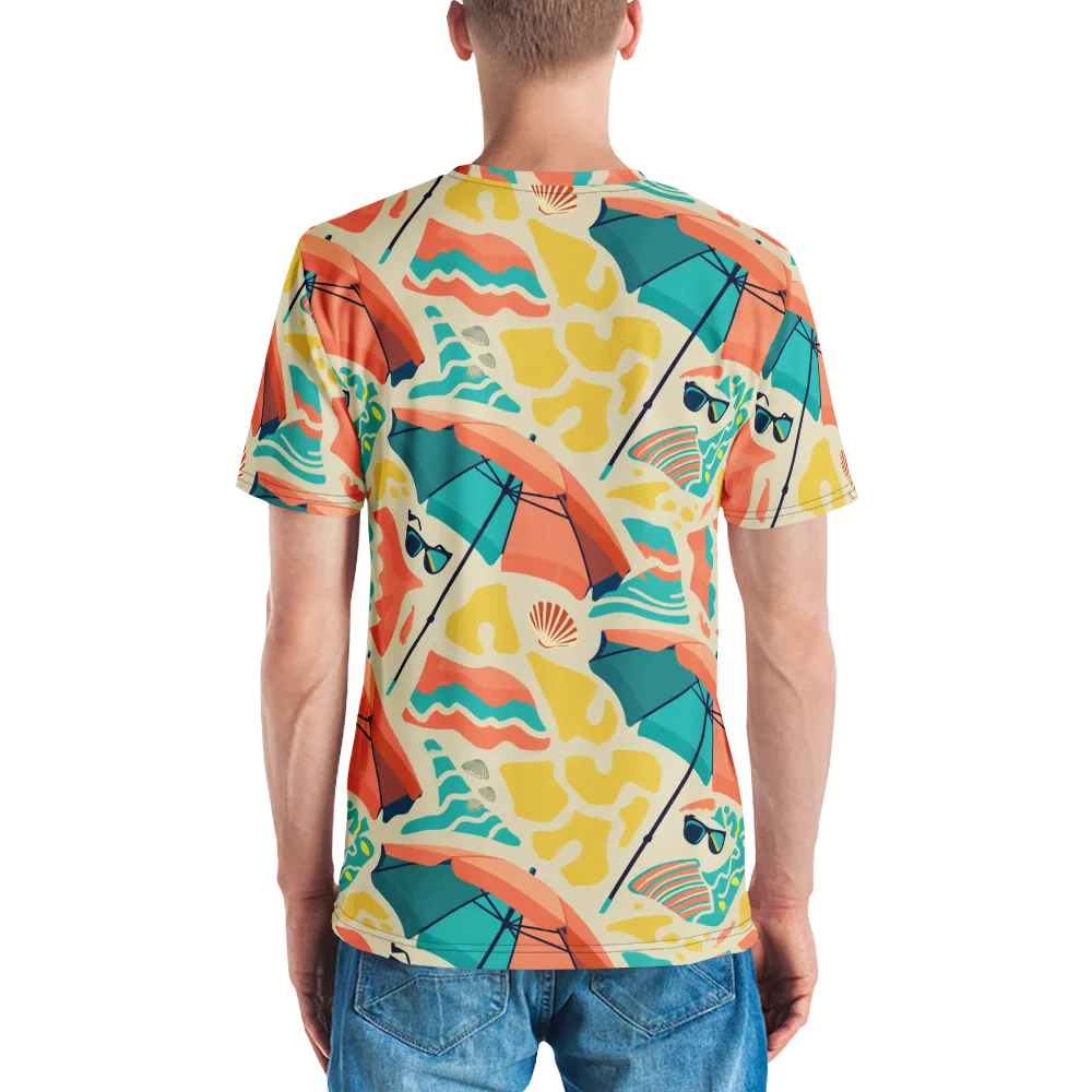 Sunset Shoreline on Men's Crew Neck T-Shirt — Back