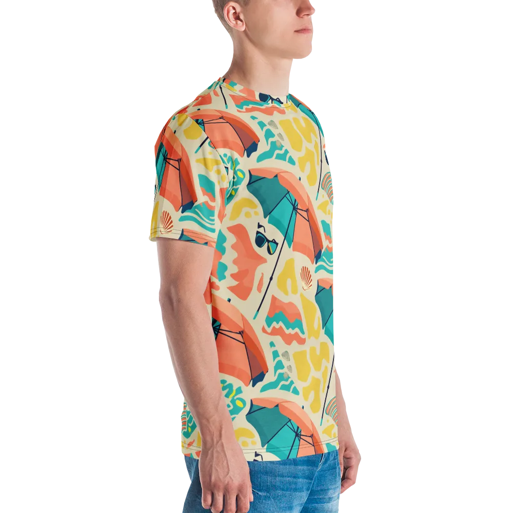Sunset Shoreline on Men's Crew Neck T-Shirt — Right