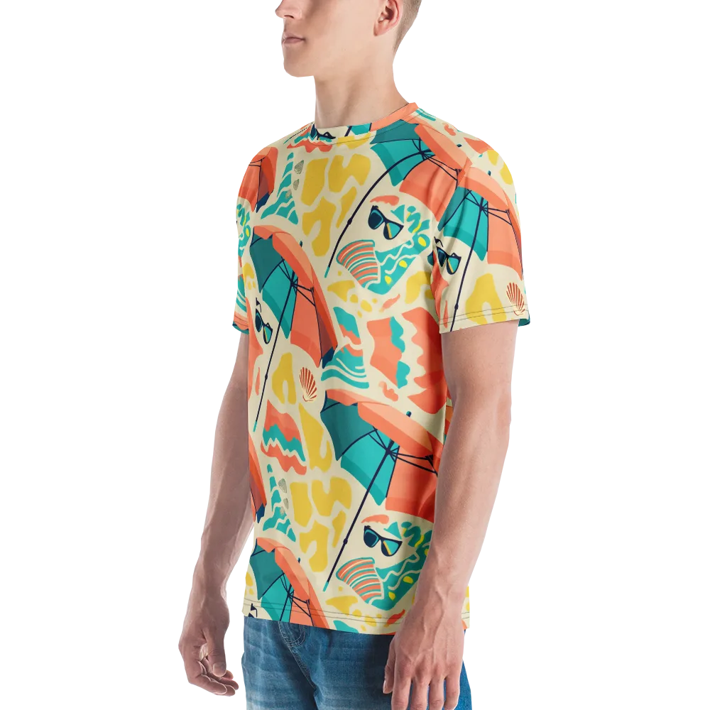 Sunset Shoreline on Men's Crew Neck T-Shirt — Left