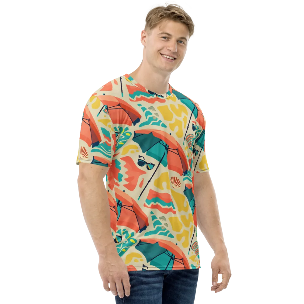 Sunset Shoreline on Men's Crew Neck T-Shirt — Right