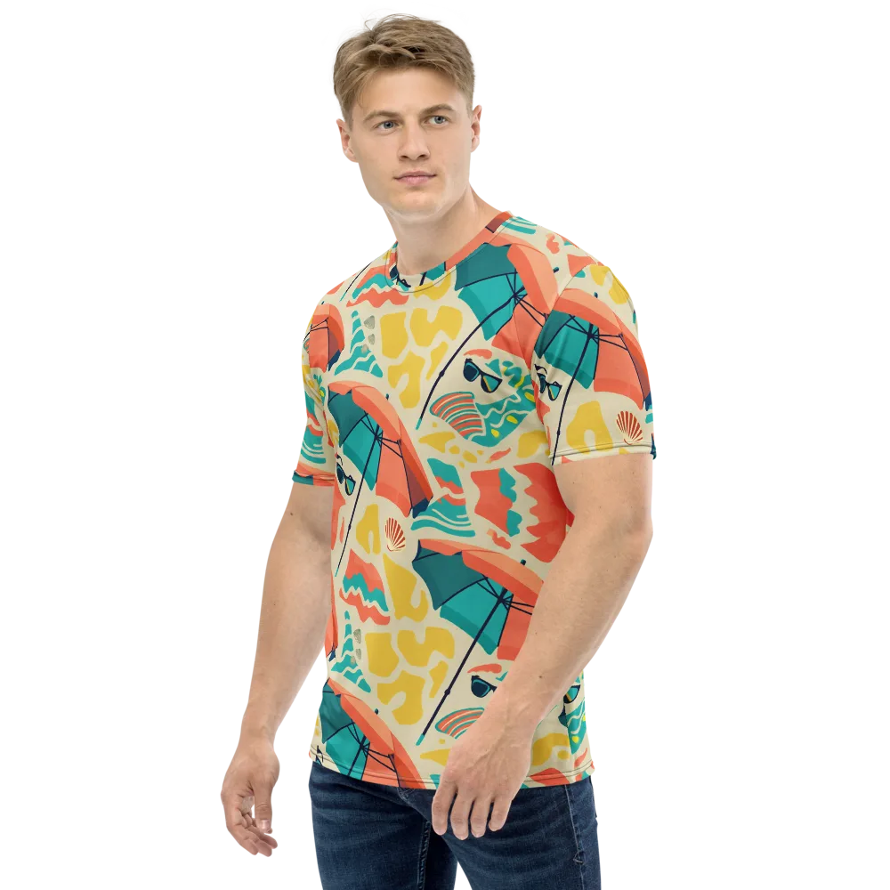 Sunset Shoreline on Men's Crew Neck T-Shirt — Left