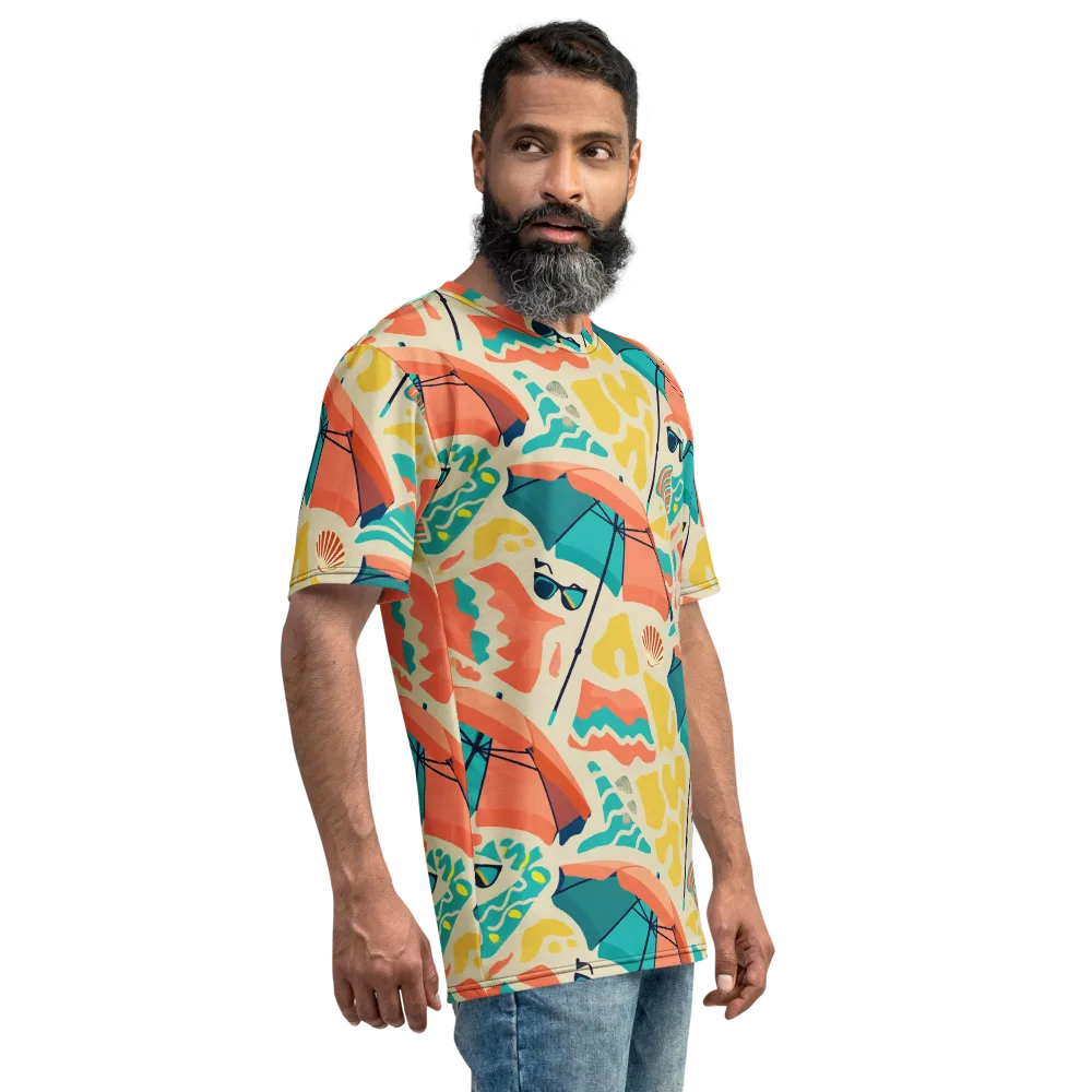 Sunset Shoreline on Men's Crew Neck T-Shirt — Right