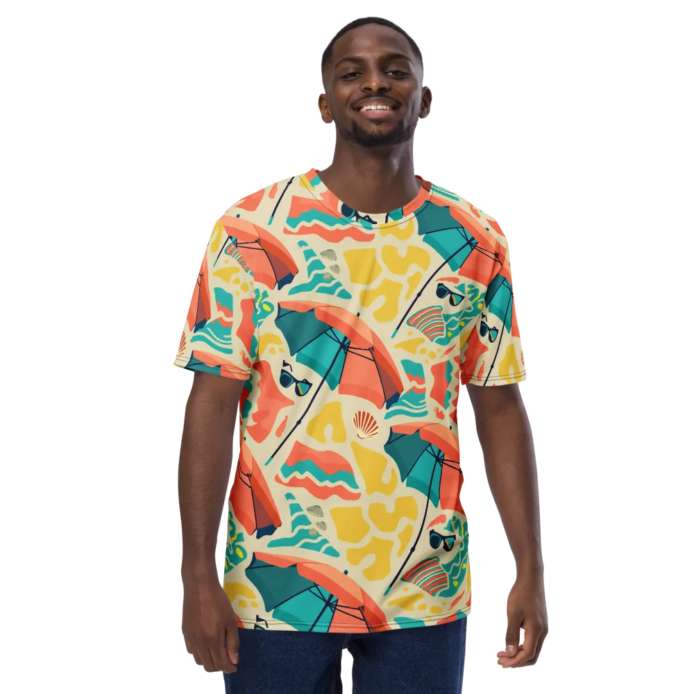 Sunset Shoreline on Men's Crew Neck T-Shirt — Front