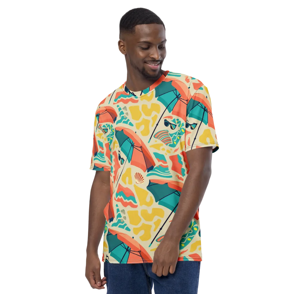 Sunset Shoreline on Men's Crew Neck T-Shirt — Left