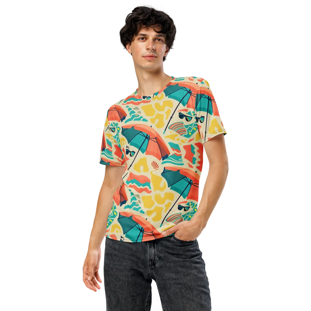 Sunset Shoreline on Men's Crew Neck T-Shirt — Front