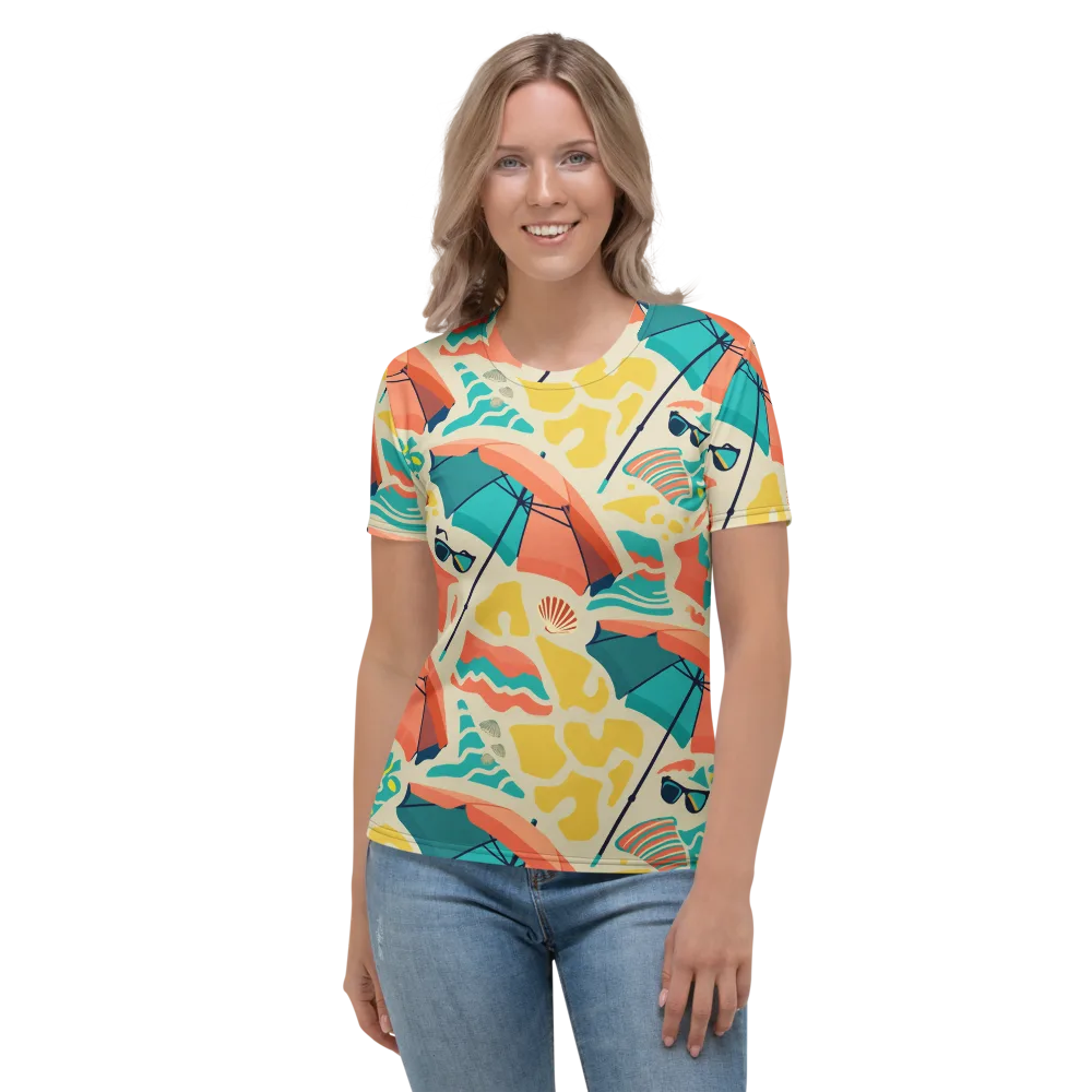 Sunset Shoreline on Women's Crew Neck T-Shirt — Front