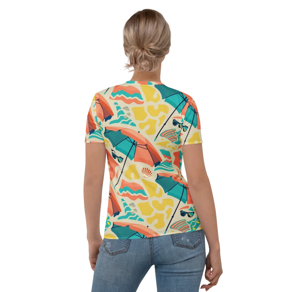 Sunset Shoreline on Women's Crew Neck T-Shirt — Back