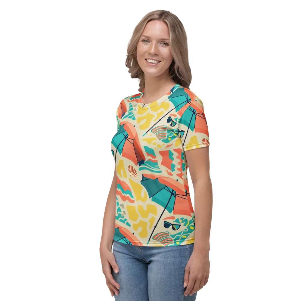 Sunset Shoreline on Women's Crew Neck T-Shirt — Left