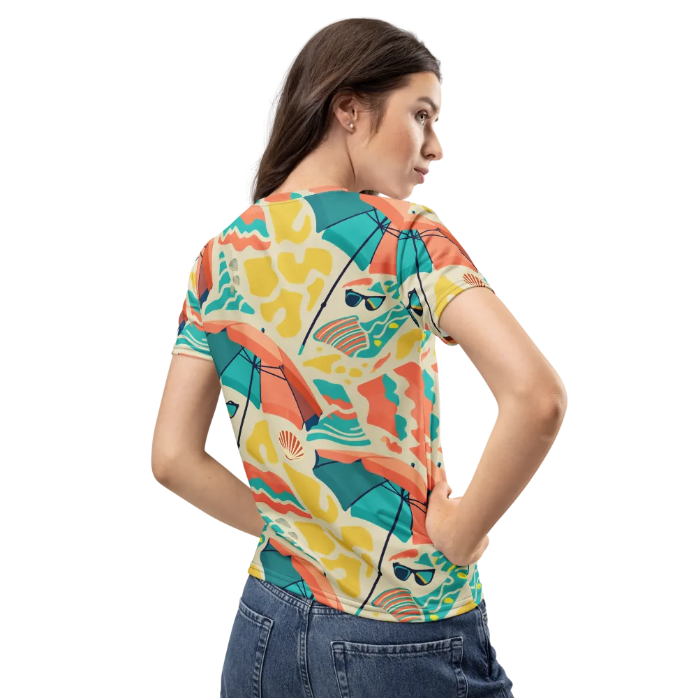 Sunset Shoreline on Women's Crew Neck T-Shirt — Back