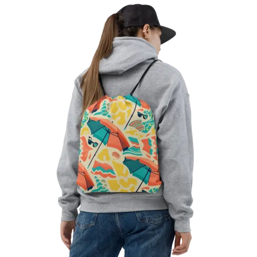 Sunset Shoreline on a Drawstring Bag