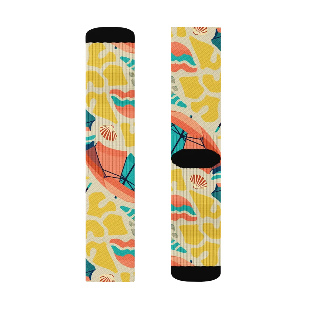 Sunset Shoreline on Socks — Right Sock