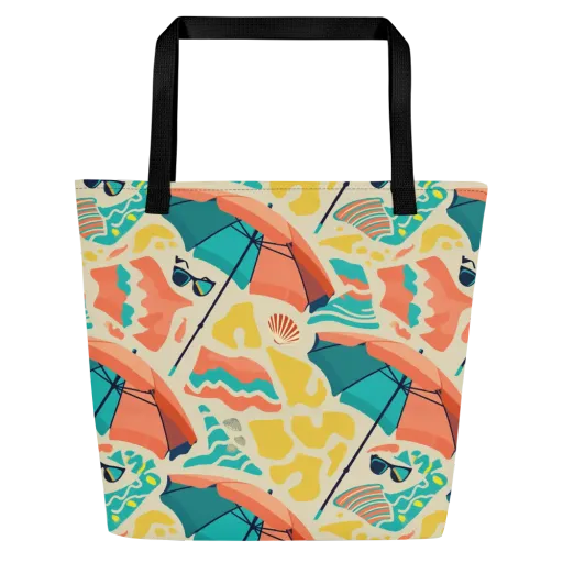 Sunset Shoreline on a Large Tote Bag W/ Pocket