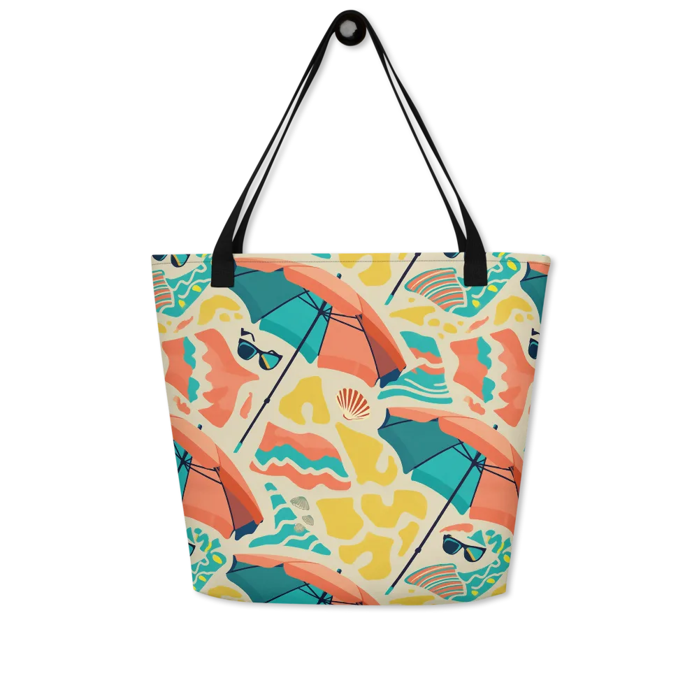 Sunset Shoreline on Large Tote Bag W/ Pocket — Front