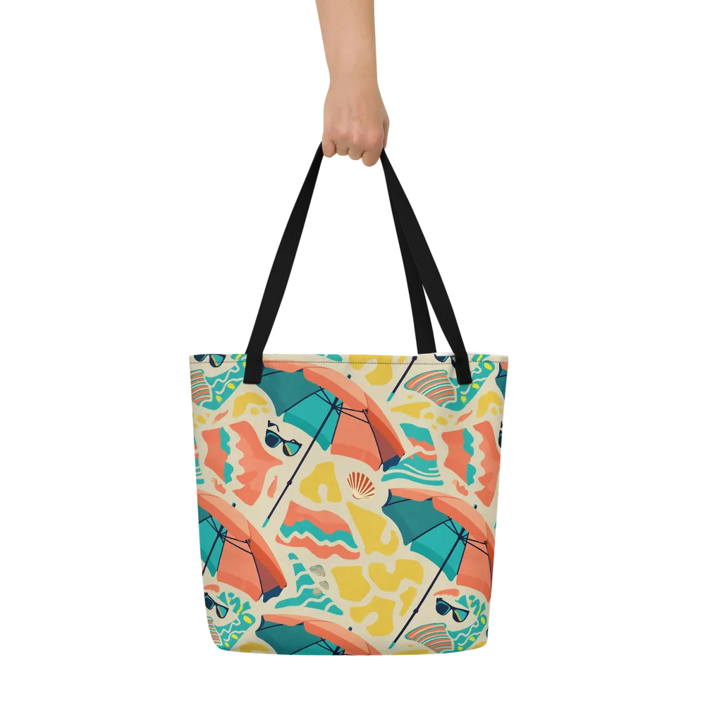Sunset Shoreline on Large Tote Bag W/ Pocket — Front