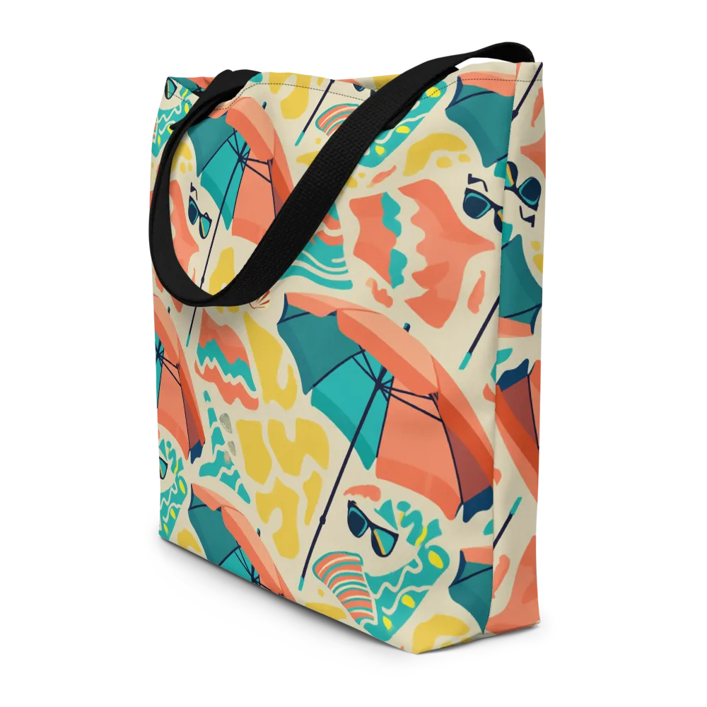 Sunset Shoreline on Large Tote Bag W/ Pocket — Front