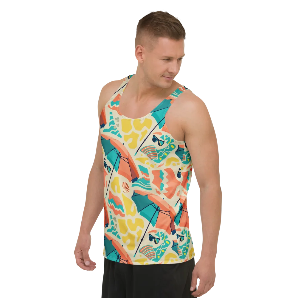 Sunset Shoreline on Men's Tank Top — Left Front