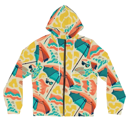 Sunset Shoreline on a Women's Full-Zip Hoodie