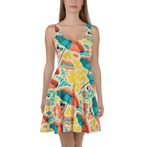 Sunset Shoreline on a Skater Dress