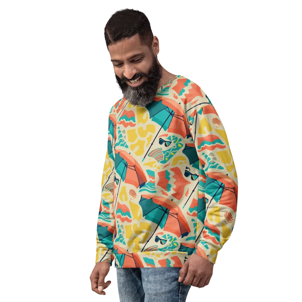 Sunset Shoreline on Sweatshirt — Left Front