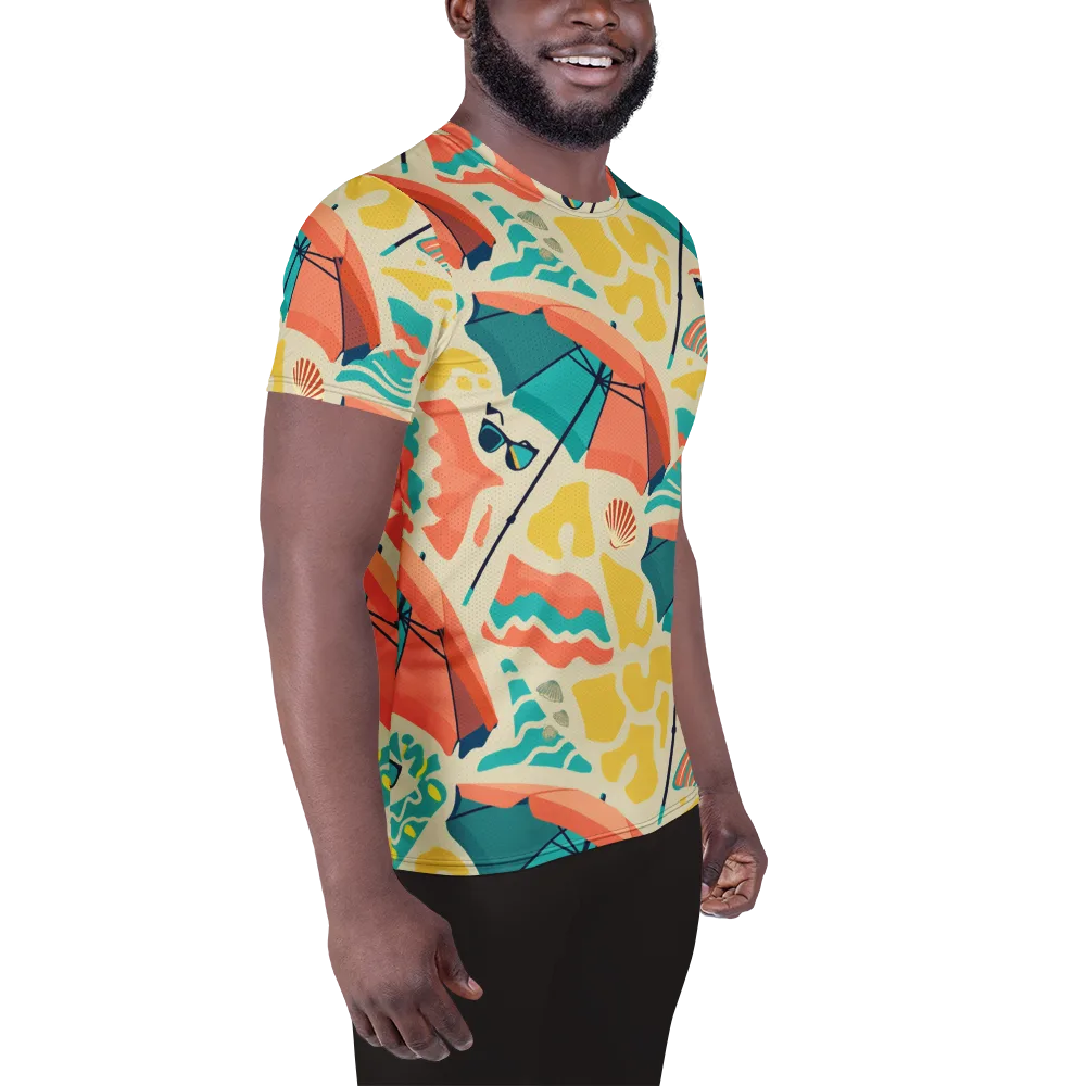 Sunset Shoreline on Men's Athletic T-Shirt — Right
