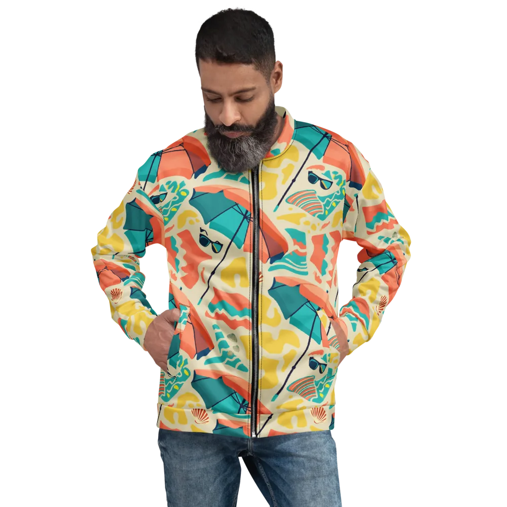 Sunset Shoreline on Bomber Jacket — Front