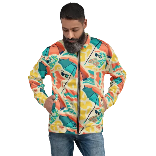 Sunset Shoreline on a Bomber Jacket